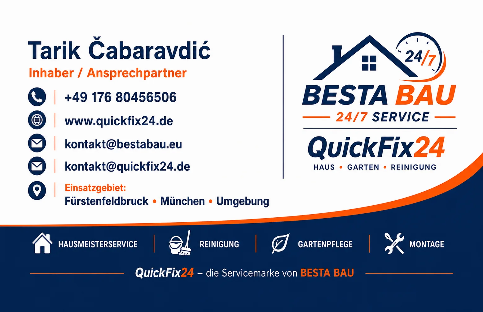 BESTA BAU business card design
